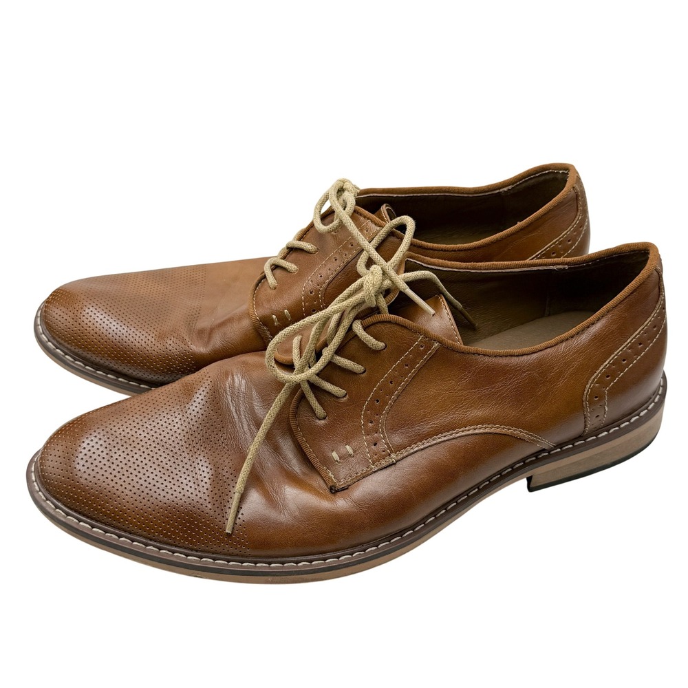 Madden M-ALK Men's 11M Brown Perforated Cap Toe Oxford Dress Shoes